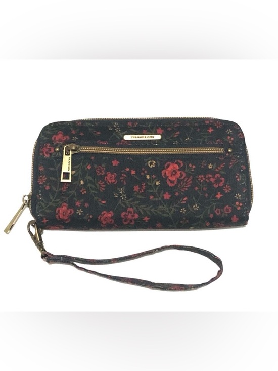 Travelon Handbags - Travelon RFID Blocking Wallet Floral Red Black